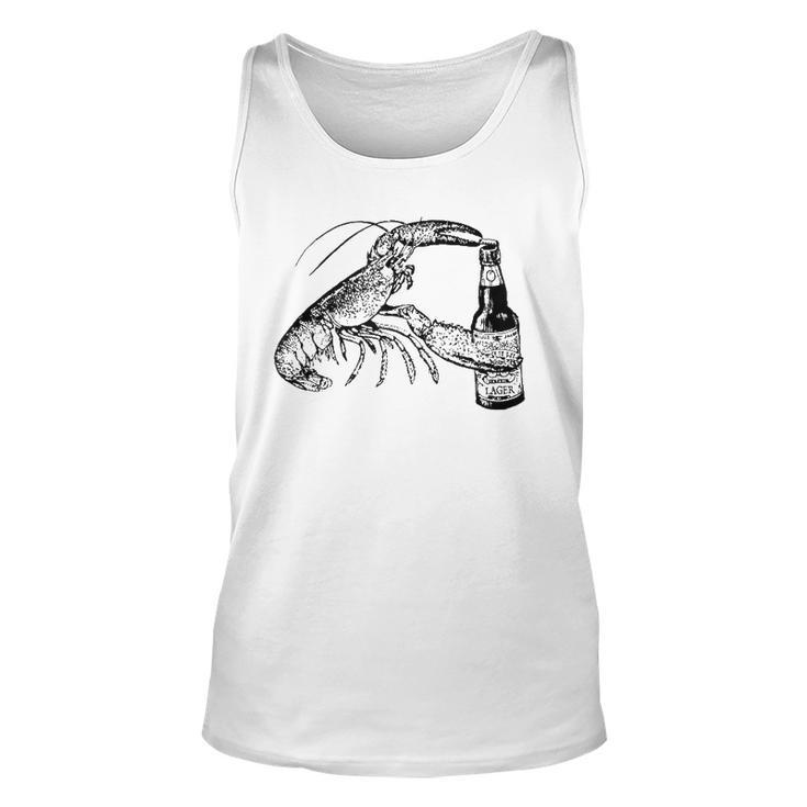 Beer Drinking Lobster Funny Craft Beer Gift  Unisex Tank Top