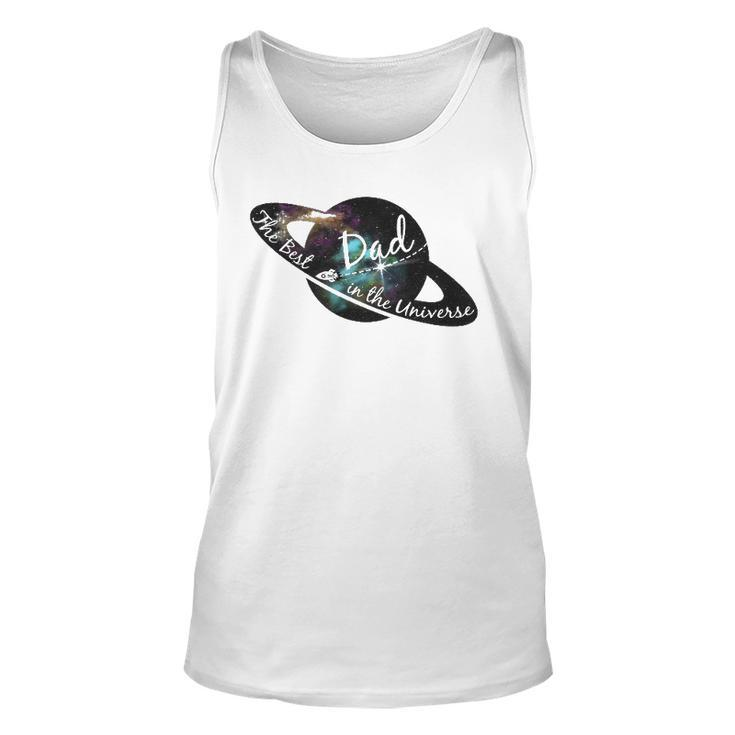 Mens Best Dad In The Universe Fathers Day Space Nebula Tank Top