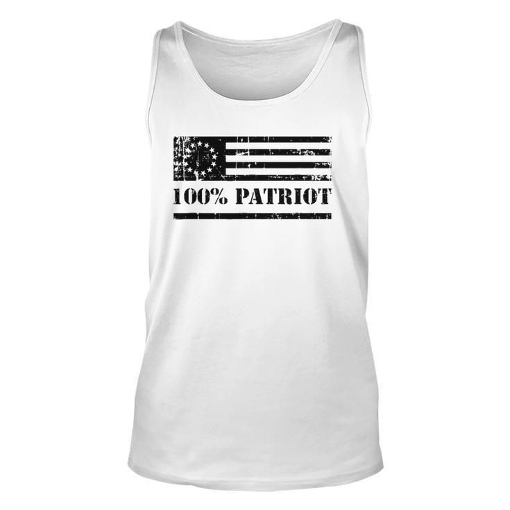 Betsy Ross Flag  100 Percent Patriot Gift Unisex Tank Top