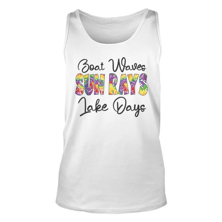 Boat Waves Sun Rays Lake Days Tie Dye Summer Funny Girl Kid  Unisex Tank Top