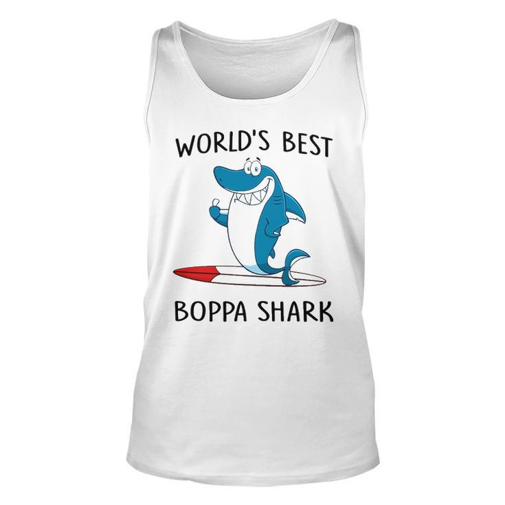 Boppa Grandpa Gift   Worlds Best Boppa Shark Unisex Tank Top