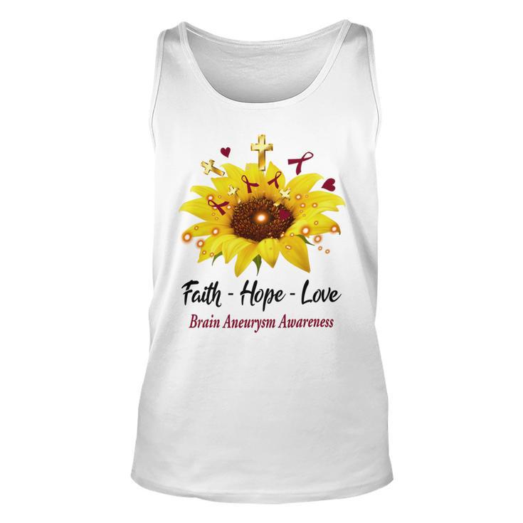 Brain Aneurysm Awareness Faith Hope Love Unisex Tank Top