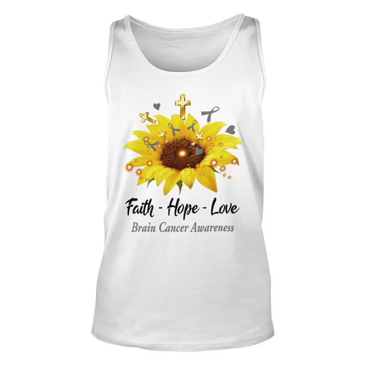 Brain Cancer Awareness Faith Hope Love Unisex Tank Top