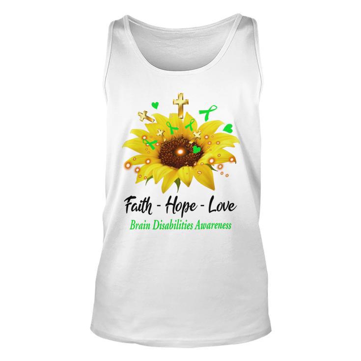 Brain Disabilities Awareness Faith Hope Love Unisex Tank Top