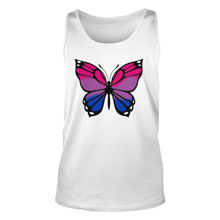 Butterfly With Colors Of The Bisexual Pride Flag Unisex Tank Top