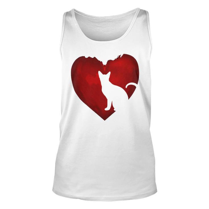 Cat Heart Shirt Cat Lovers Valentine Day  Gifts For Couple Unisex Tank Top