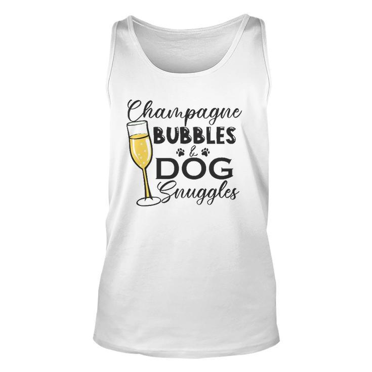 Champagne Bubbles & Dog Snuggles Dog Person Unisex Tank Top