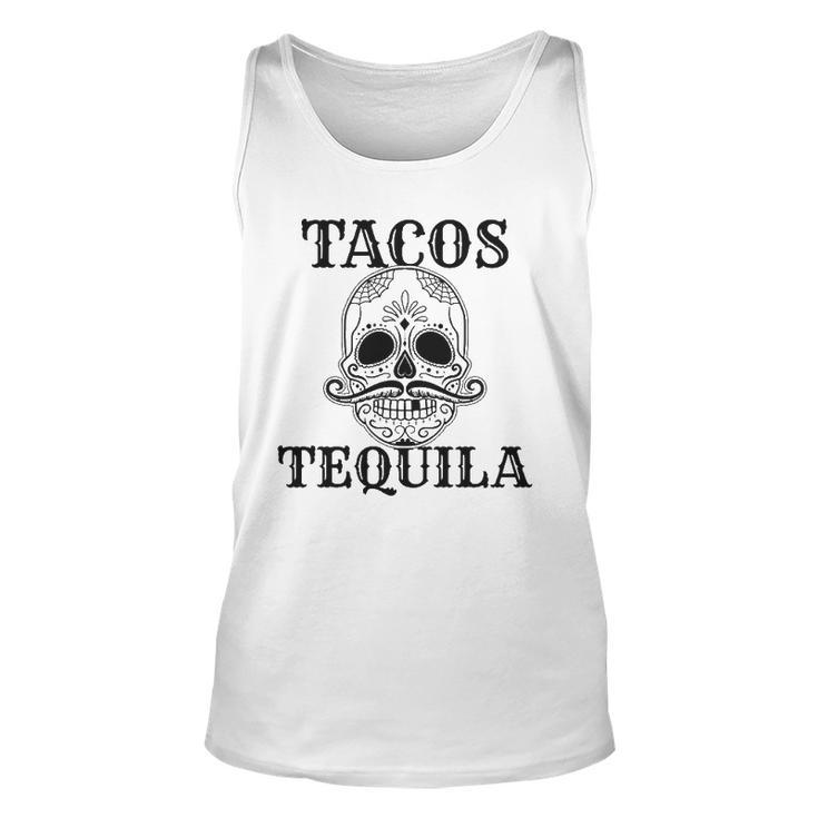 Cinco De Mayo Tacos & Tequila Sugar Skull Unisex Tank Top