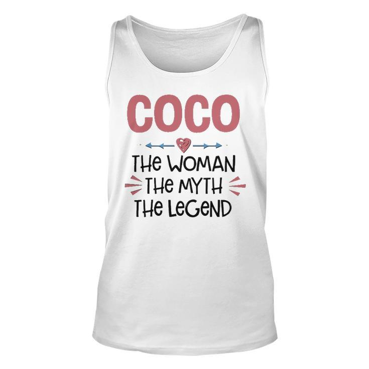 Coco Grandma Gift   Coco The Woman The Myth The Legend Unisex Tank Top