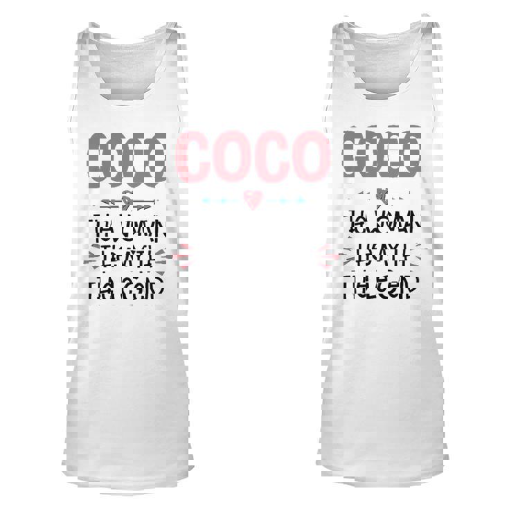 Coco Grandma Gift   Coco The Woman The Myth The Legend Unisex Tank Top