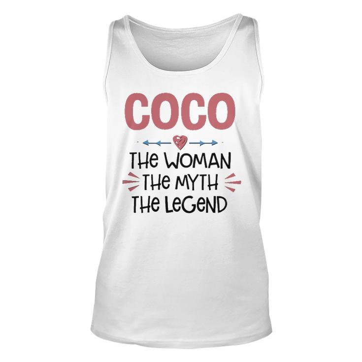 Coco Grandma Gift Coco The Woman The Myth The Legend Unisex Tank Top