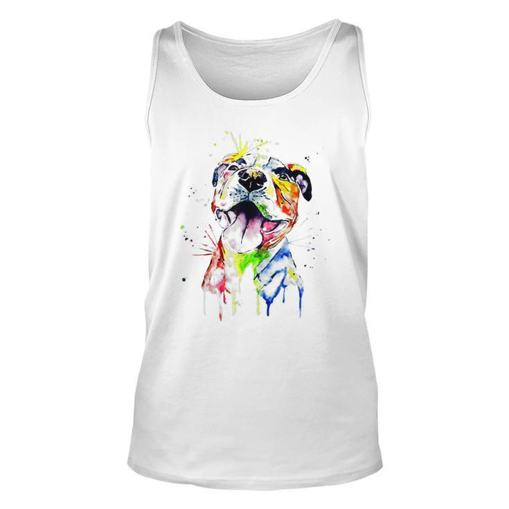 Colorful Pit-Bull Terrier Dog Love-R Dad Mom Boy Girl Funny Unisex Tank Top