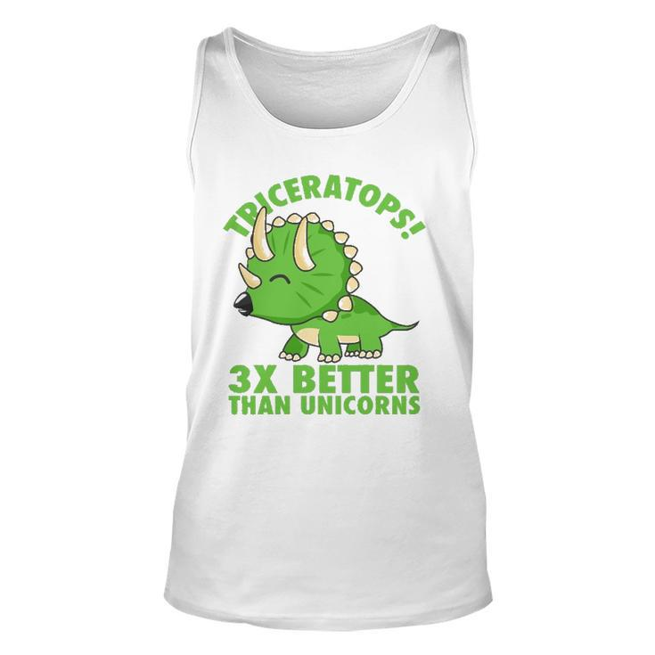 Cool Triceratops 3X Better Than Unicorns Dinosaur Tank Top