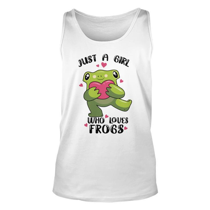 Cute Frog  Just A Girl Who Loves Frogs   Funny Frog Lover  Gift For Girl Frog Lover   Unisex Tank Top