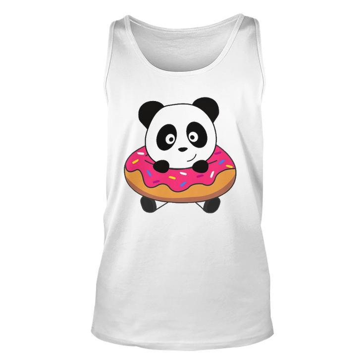 Cute Panda Bear Pandas Donut Sprinkles Unisex Tank Top