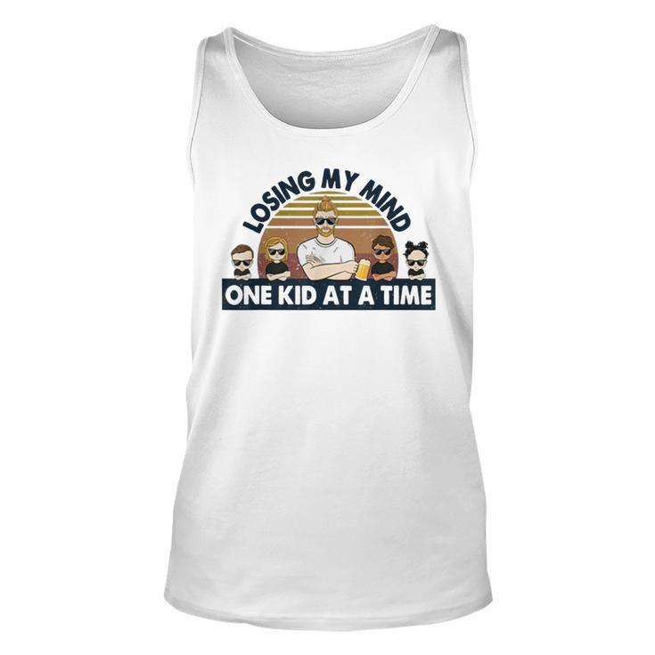 Dad Losing My Mind One Kid At A Time  Unisex Tank Top