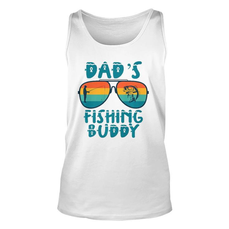 Dads Fishing Buddy Cute Fish Sunglasses Youth Kids  Unisex Tank Top