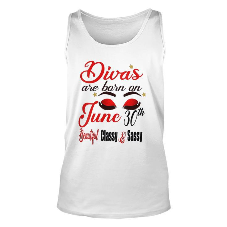 Womens Divas Are Born On June 30Th Cancer Girl Astrology June Queen V Neck Tank Top