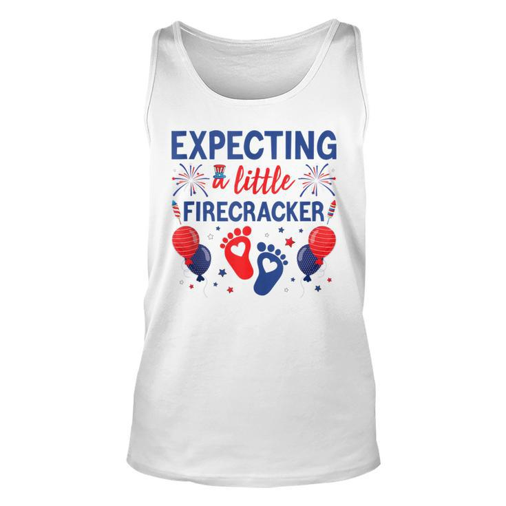 Expecting A Little Firecracker 4Th Of July Pregnancy Reveal  Unisex Tank Top