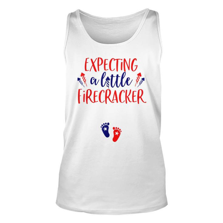 Expecting A Little Firecracker New Mom 4Th Of July Pregnancy  Unisex Tank Top