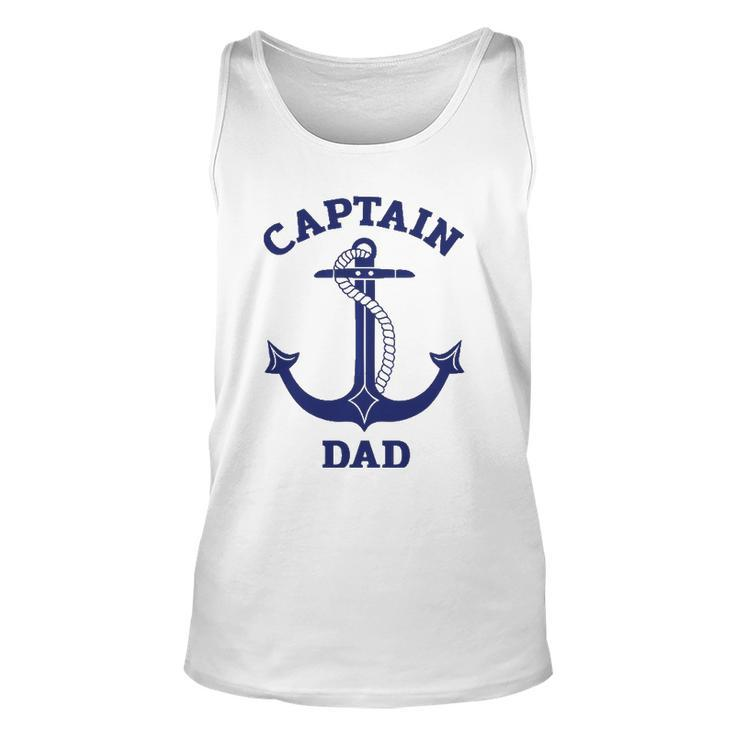 Fathers Day Nautical Anchor Captain Dad Unisex Tank Top