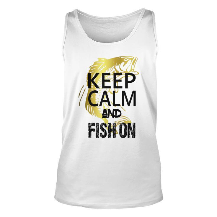 Fishing  Keep Calm And Fish On Funny Novelty  V2 Unisex Tank Top