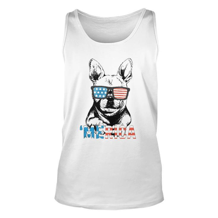 Funny Frenchie Merica Gift Boys Girls Dog Lover 4Th July  Unisex Tank Top