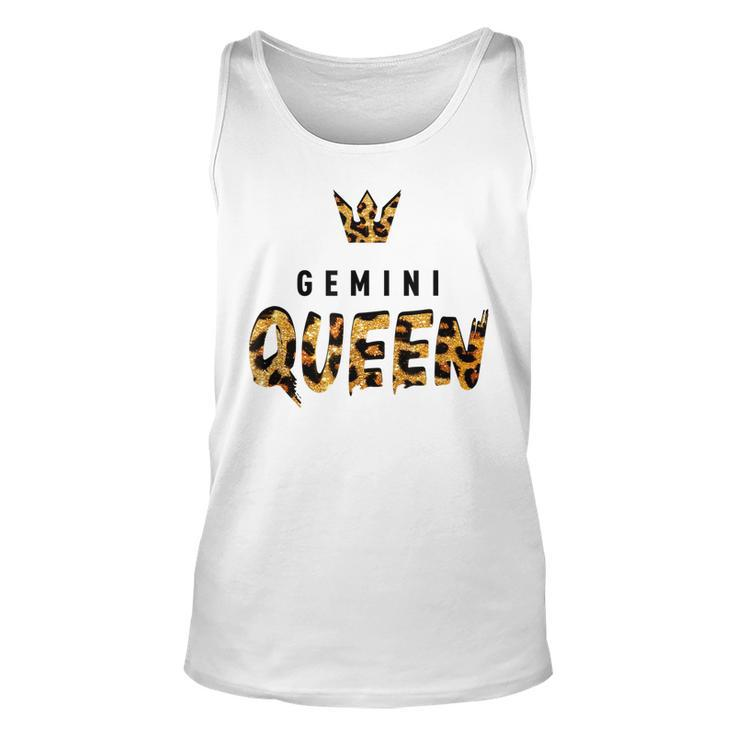Gemini Queen Leopard Cheetah Pattern Astrology Birthday Unisex Tank Top