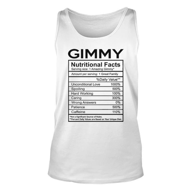 Gimmy Grandma Gift   Gimmy Nutritional Facts Unisex Tank Top
