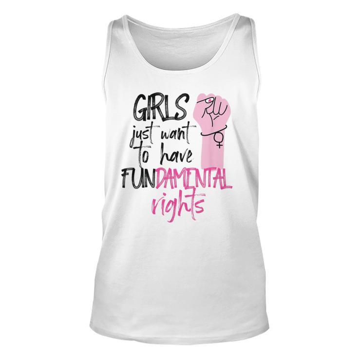 Girls Just Wanna Have Fundamental Human Rights Funny V2 Unisex Tank Top