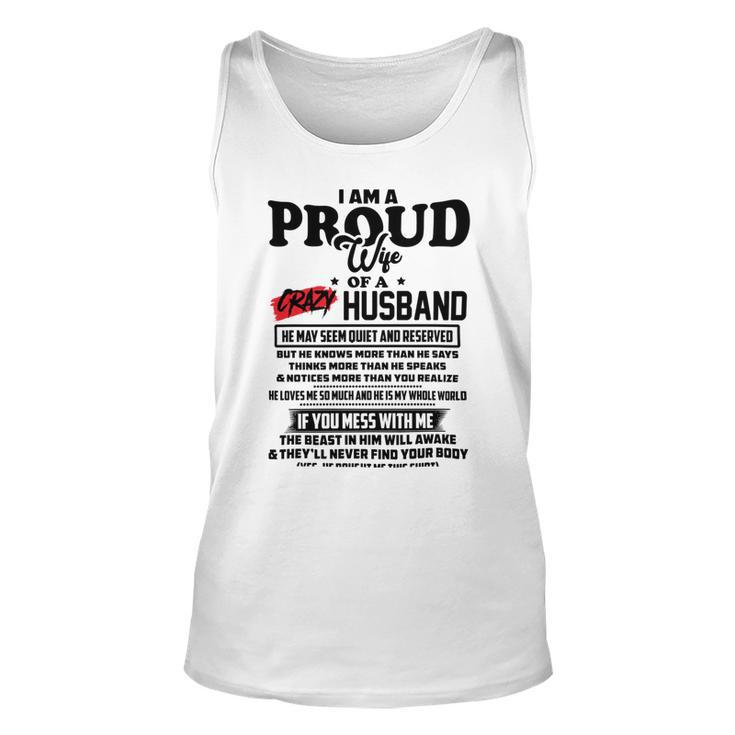 I Am A Proud Wife Of A Crazy Husband V2 Unisex Tank Top