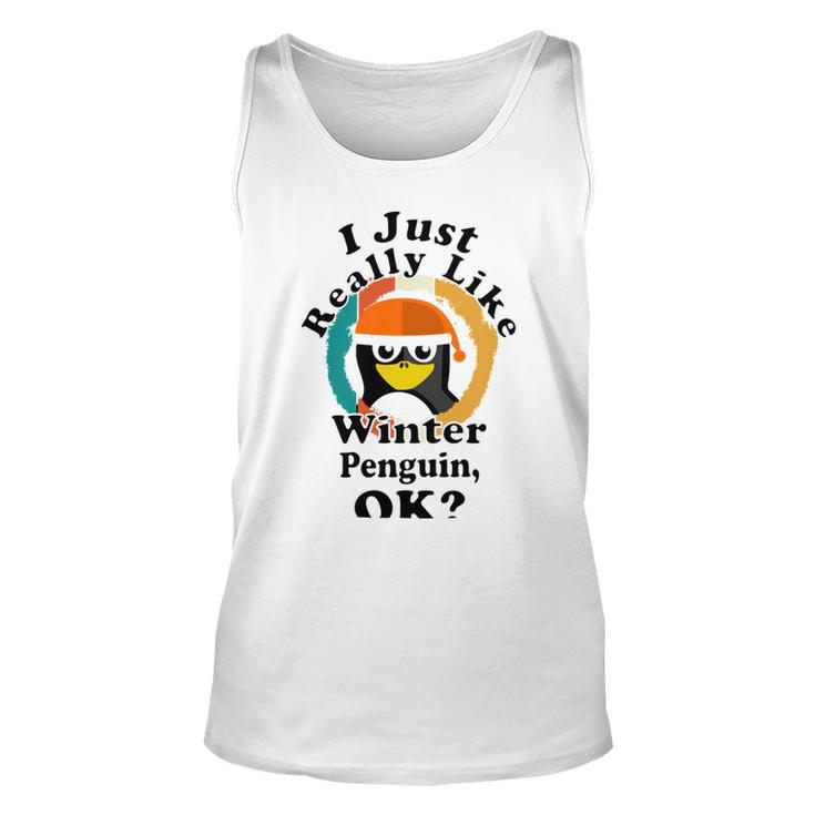 I Really Like Winter Penguin Ok Unisex Tank Top