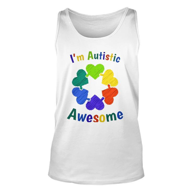 Im Autistic Means Im Awesome Autism Awareness Unisex Tank Top
