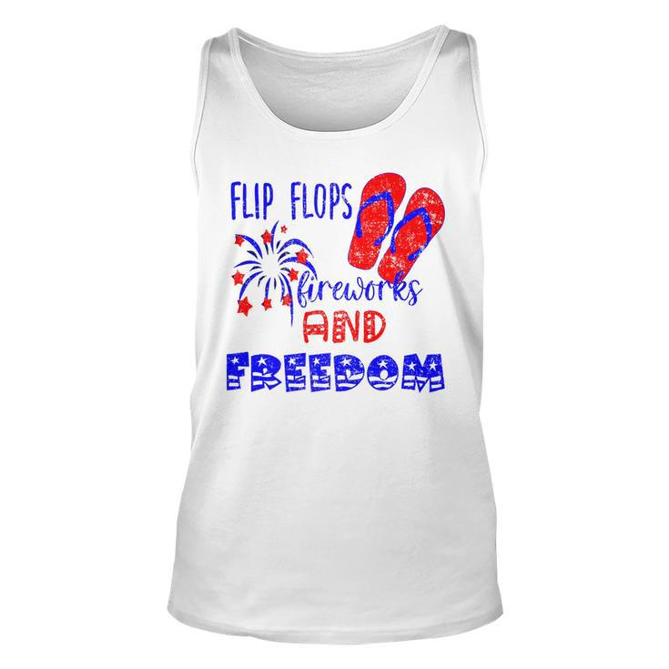 July 4Th Flip Flops Fireworks & Freedom 4Th Of July Party   Unisex Tank Top