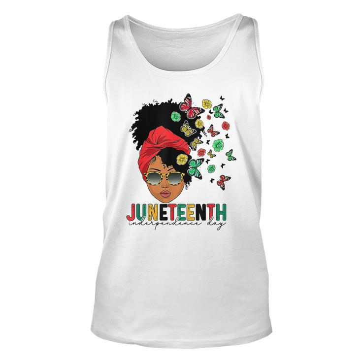 Junenth Is My Independence Day Black Queen And Butterfly  Unisex Tank Top
