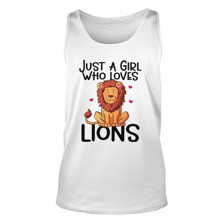 Just A Girl Who Loves Lions Cute Lion Animal Costume Lover Unisex Tank Top