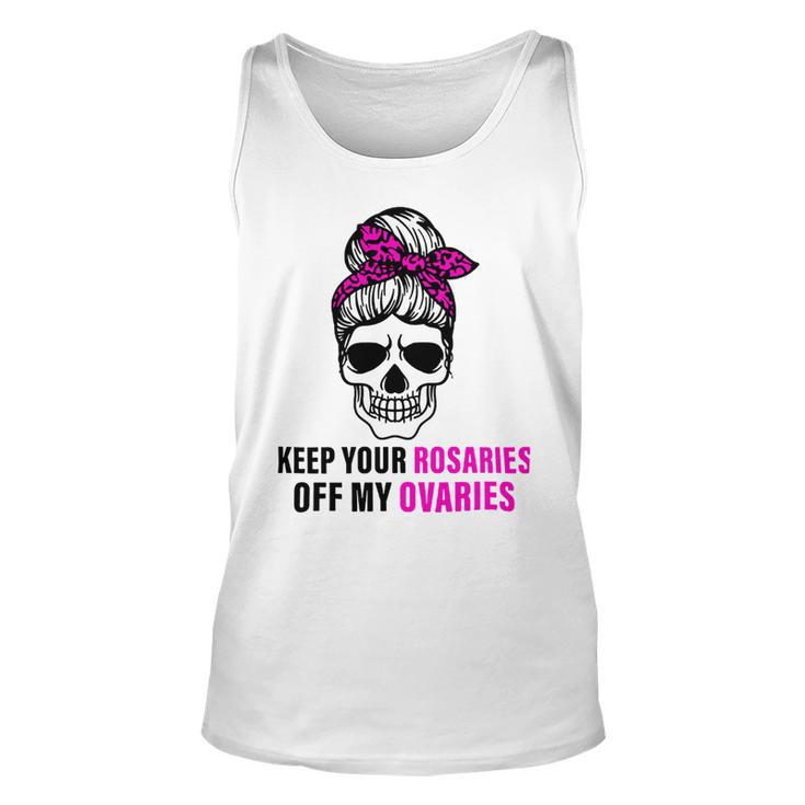 Keep Your Rosaries Off My Ovaries  Feminist Skull Unisex Tank Top