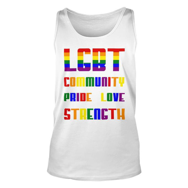 Lgbt Pride Month  Lgbt History Month Slogan Shirt Lgbt Community Pride Love Strength Unisex Tank Top