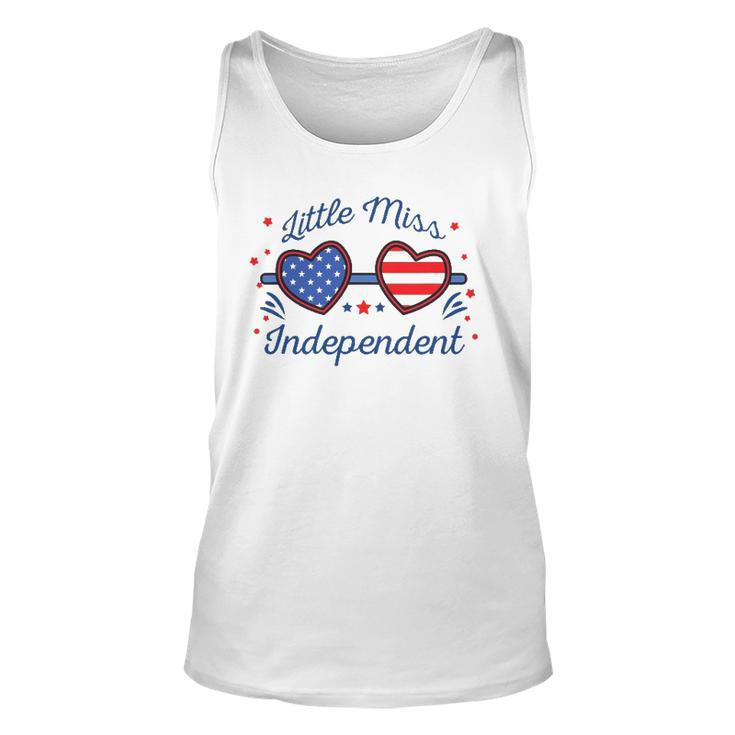 Little Miss Independent American Flag Sunglasses 4Th Of July Tank Top