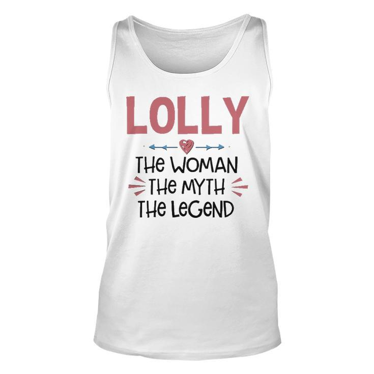Lolly Grandma Gift   Lolly The Woman The Myth The Legend Unisex Tank Top