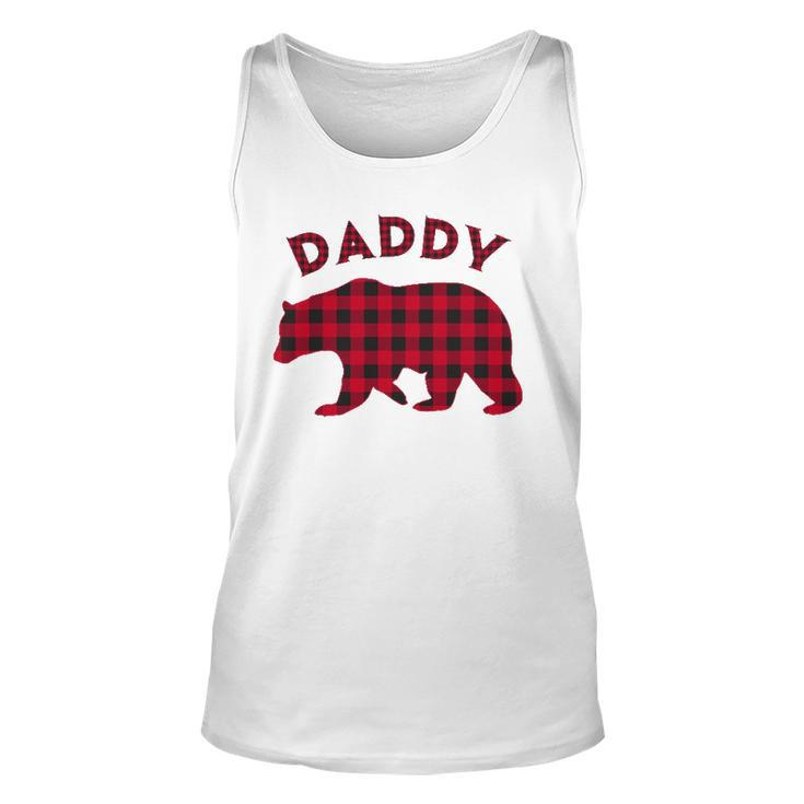 Mens Daddy Bear Red Plaid Christmas Buffalo Pajama Gift Unisex Tank Top