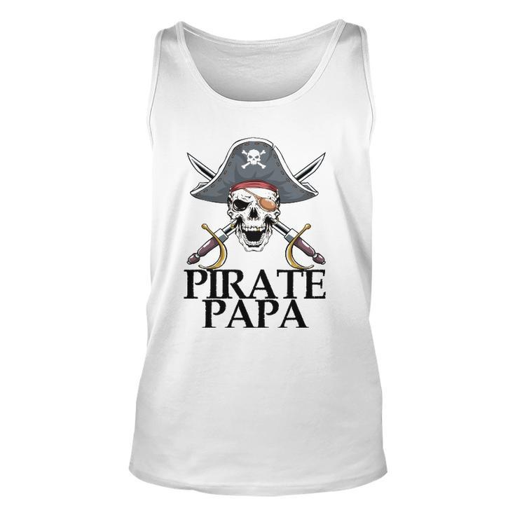 Mens Pirate Papa Captain Sword Gift Funny Halloween Unisex Tank Top