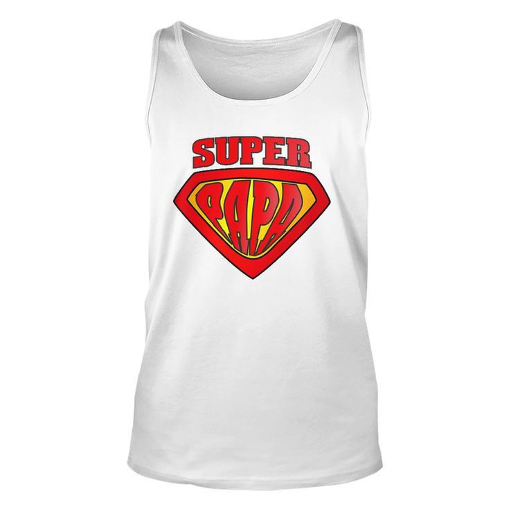 Mens Superhero Super Papa Father Day Dad Gift Unisex Tank Top