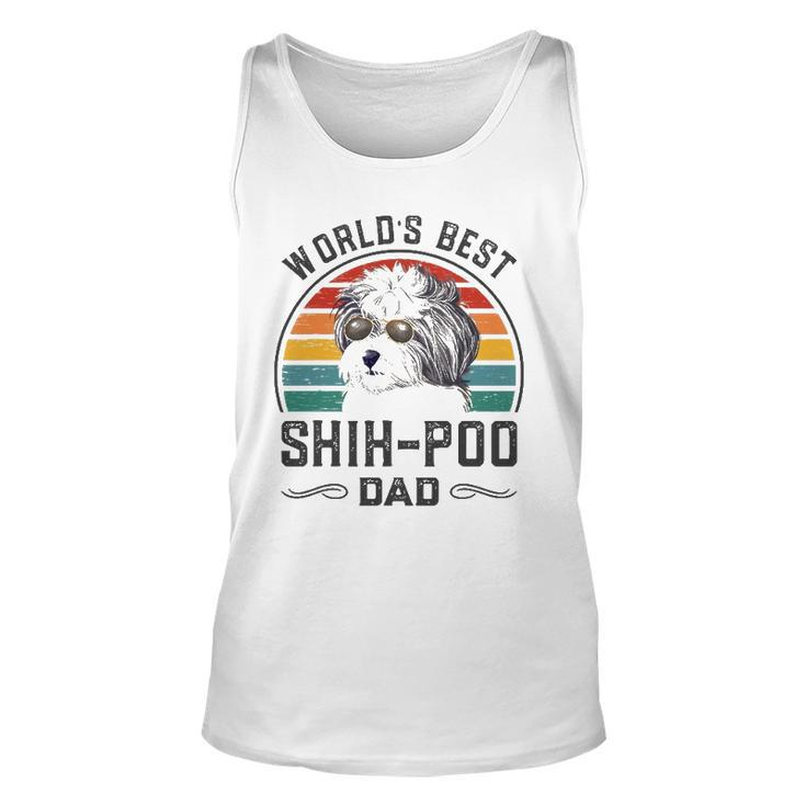 Mens Worlds Best Shih Poo Dad Vintage Dog Dad Unisex Tank Top