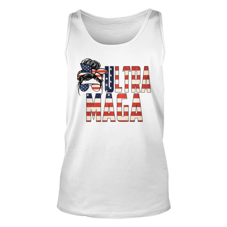 Messy Bun Ultra Maga Flag Sublimation Unisex Tank Top