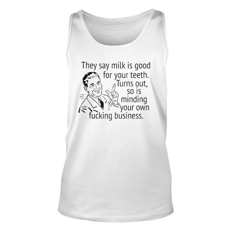 Mind Your Own Fucking Business Funny Sarcastic Adult Humor  Unisex Tank Top