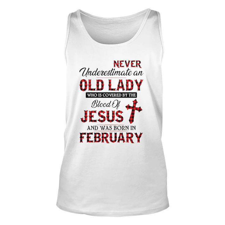 Never Underestimate An Old Lady Who Is Covered By February Unisex Tank Top
