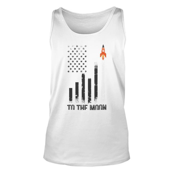 Official To The Moon Distressed Us Flag Stock Market Amc Gme Investor Cryptocurrency Investor Funny Unisex Tank Top