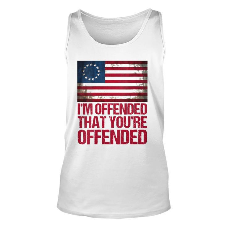 Womens Old Glory Betsy Ross Im Offended That Youre Offended V-Neck Tank Top