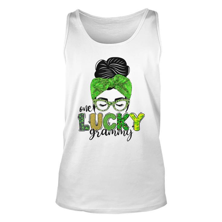 One Lucky Grammy Life Messy Bun St Patricks Day Irish Unisex Tank Top